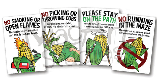 Corn Maze Rule Signs (8 pack)