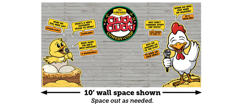 Cluck Clucks - a comedy coop display for your chickens