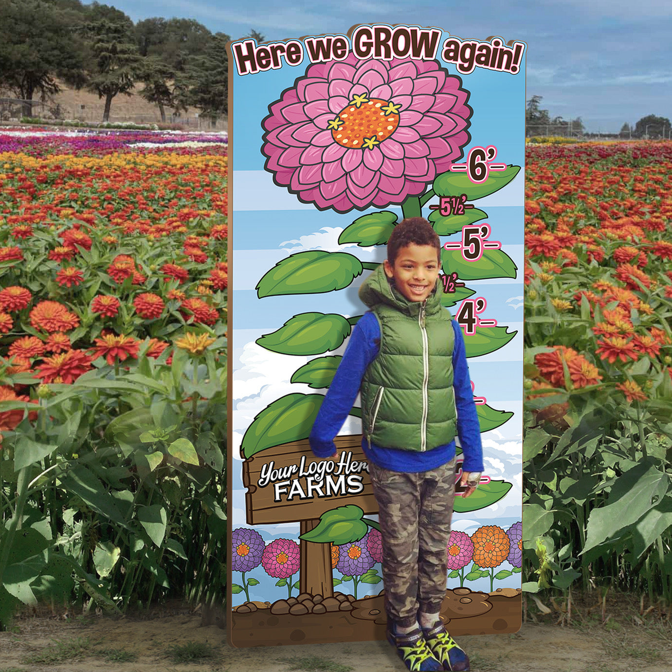 How Tall Board (Zinnias)